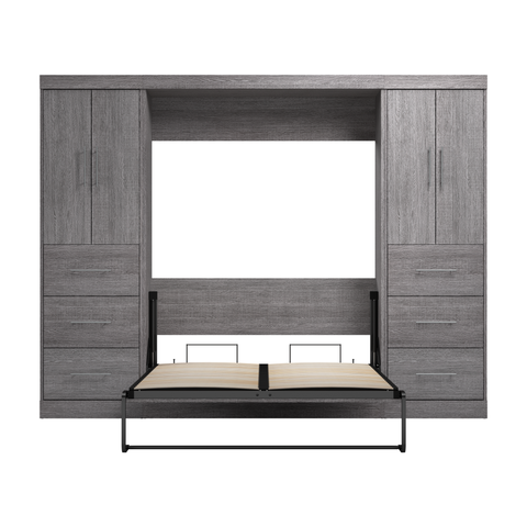 Lit escamotable double avec 2 armoires-penderies (109L)