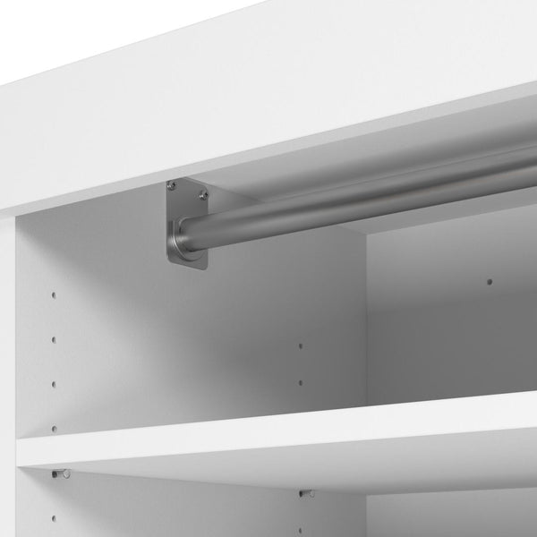 Contemporary Closet System with Drawers, Clothing Rods, Shoe Racks & Cubbies, 61W x 19D