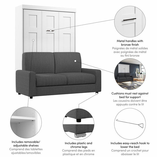 Lit escamotable double avec canapé (73L)