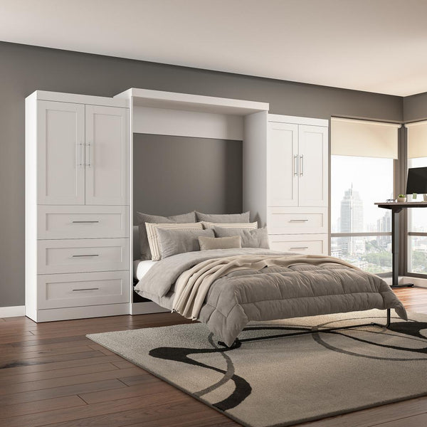 Grand lit escamotable avec penderies (136L)