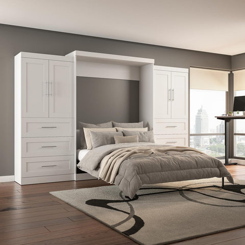 Grand lit escamotable avec penderies (136L)