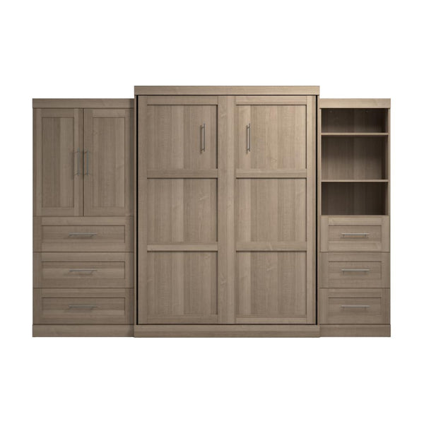 Queen Murphy Bed with Open and Concealed Storage (126W)