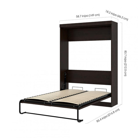 Lit escamotable double avec canapé et étagère (90L)