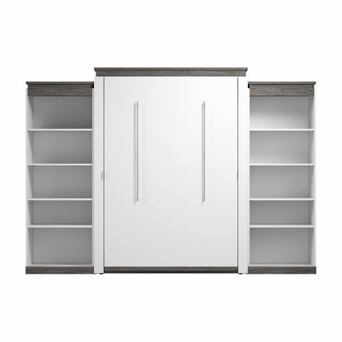 Grand lit escamotable avec étagères (126L)
