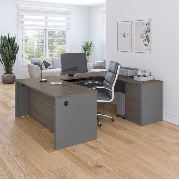 Bureau de direction en U 72L avec caisson