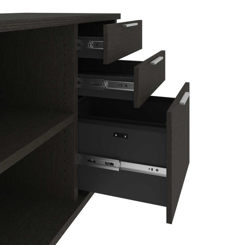 Bureau assis-debout en L 72L