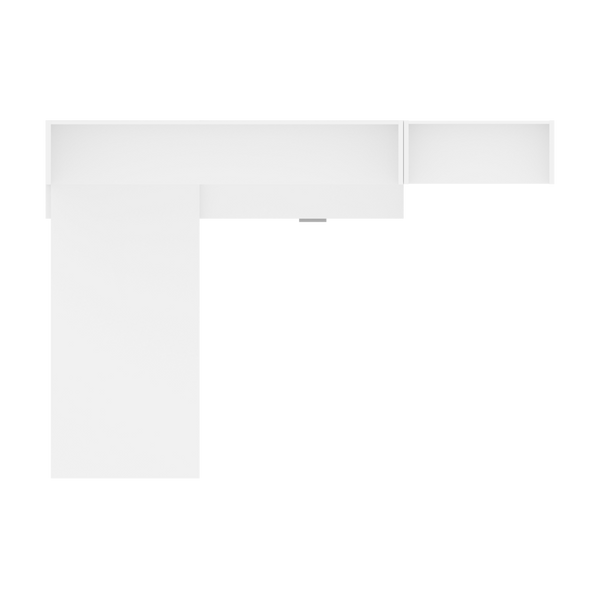 Bureau en L 72L avec huche et bibliothèque