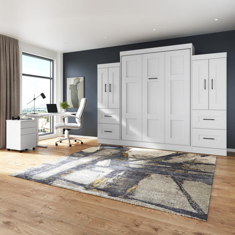 Grand lit escamotable avec armoires (115L)