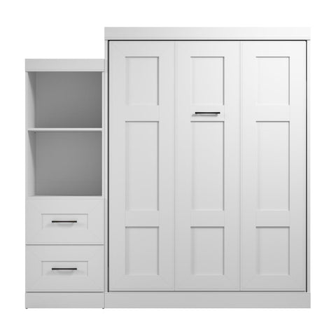 Queen Murphy Bed and Closet Organizer with Drawers (90W)