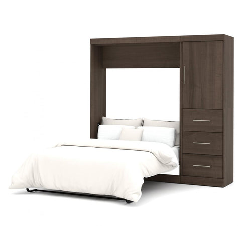 Lit escamotable double avec armoire-penderie (84L)