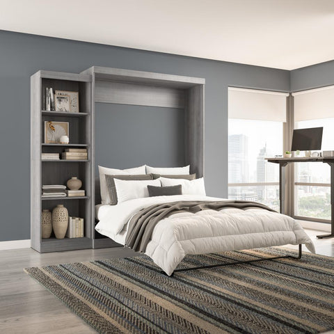 Queen Murphy Bed with Shelving Unit (90W)