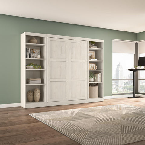 Full Murphy Bed with 2 Shelving Units (109W)