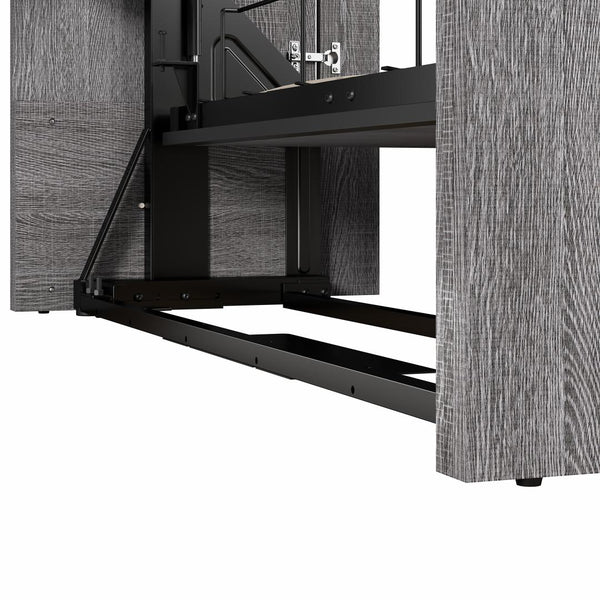 Lit escamotable double avec tablettes et tiroirs (81L)