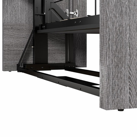Lit escamotable double avec tablettes et tiroirs (81L)
