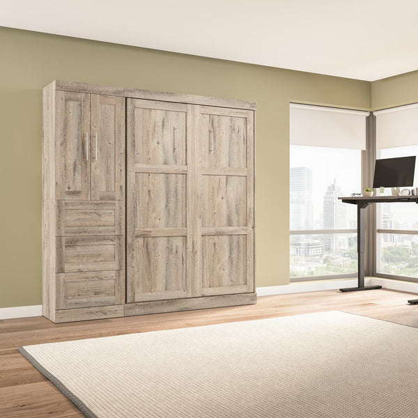 Full Murphy Bed with Closet Organizer with Drawers (84W)