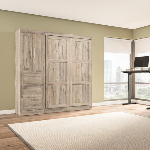 Full Murphy Bed with Closet Organizer with Drawers (84W)