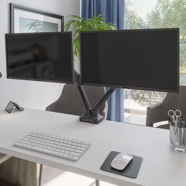 Support double pour moniteurs avec pistons