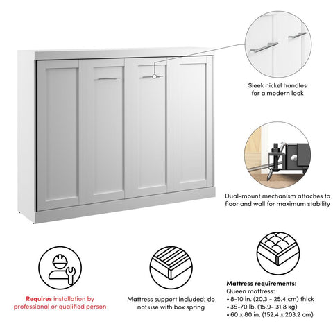 85W Queen Horizontal Murphy Bed