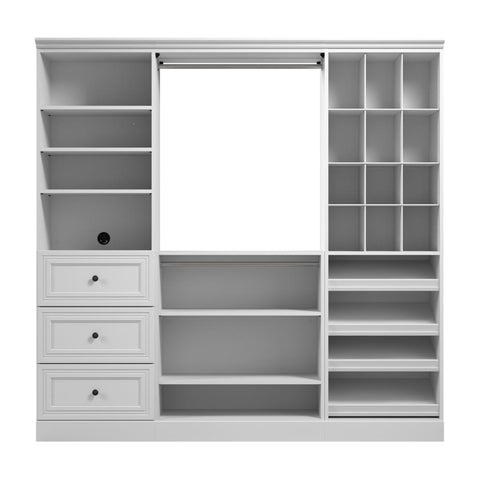 Système de rangement de garde-robe avec tiroirs 86L