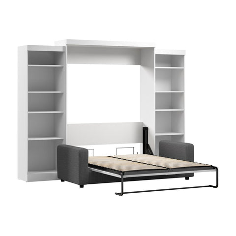 Queen Murphy Bed with Sofa and Shelving Units (115W)