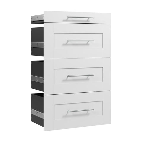 4 Drawer Set for Florence 25W x 16D Modular Reach-In or Walk-In Closet System Tower with Shelves, Shaker Style