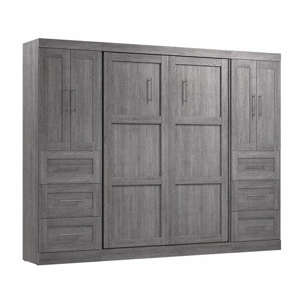 Lit escamotable double avec armoires-penderies (109L)