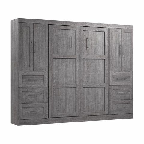 Lit escamotable double avec armoires-penderies (109L)