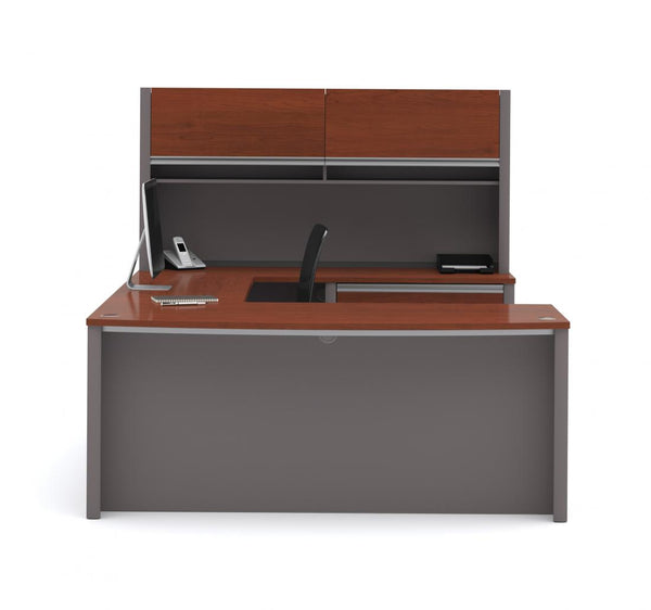Bureau de direction en U 72L avec classeur latéral et huche