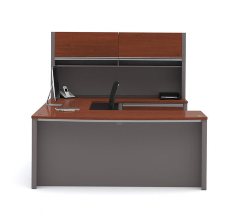 Bureau de direction en U 72L avec classeur latéral et huche