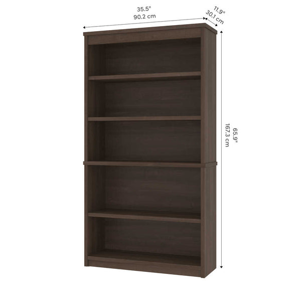 66W U-Shaped Desk with Hutch, Lateral File Cabinet, and Bookcase