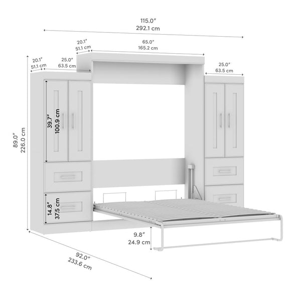 Grand lit escamotable avec armoires (115L)