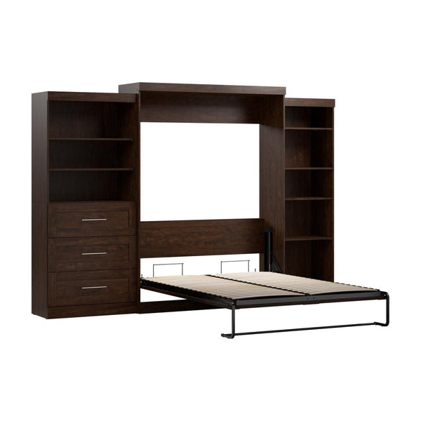 Queen Murphy Bed with Shelving and Drawers (126W)