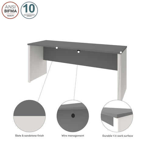 Bureau étroit sans caisson 72L