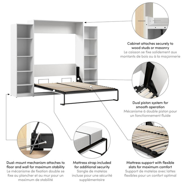 Queen Murphy Bed with Closet Organizers (105W)