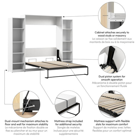 Queen Murphy Bed with Closet Organizers (105W)