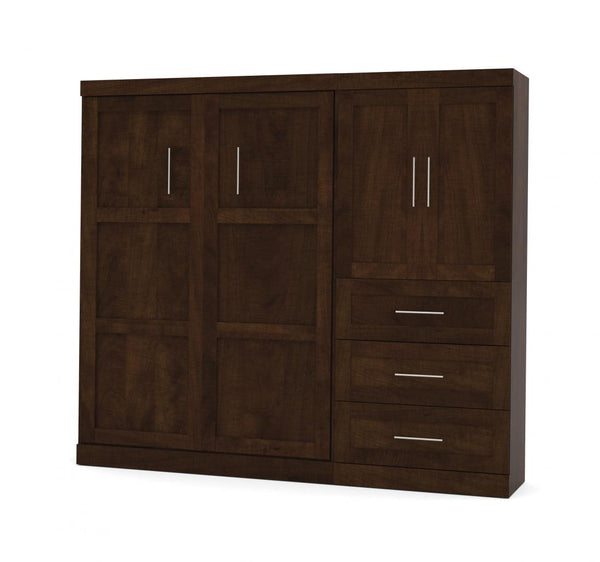 Lit escamotable double et armoire avec tiroirs (95L)