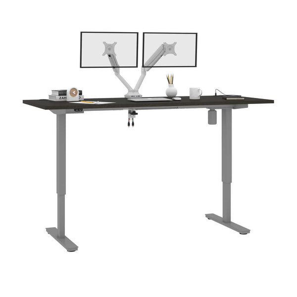Bureau assis-debout 72L x 30P avec support double pour moniteurs