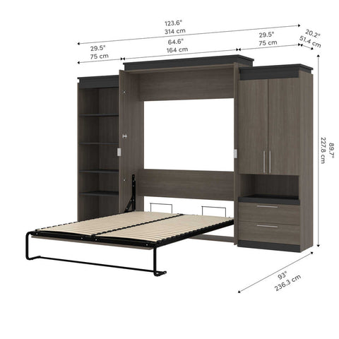 Grand lit escamotable (queen) avec rangement multifonctionnel (125L)
