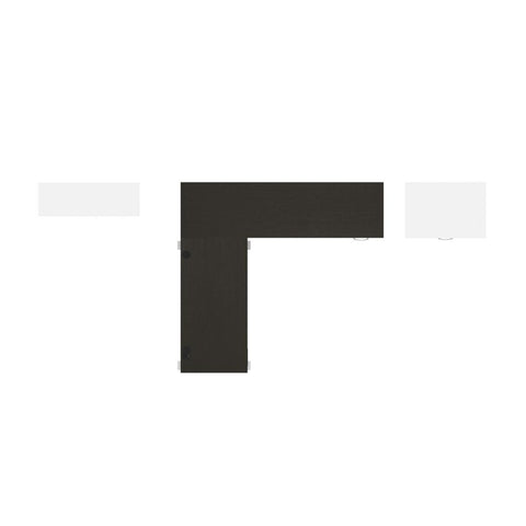 Bureau assis-debout en L 72L avec bibliothèque et classeur