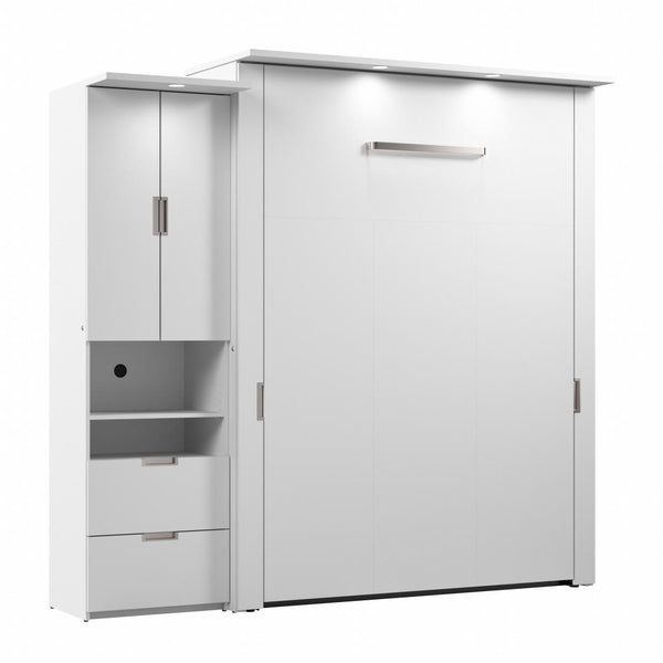 Grand lit escamotable avec armoire (91L)