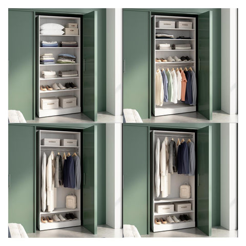 Organisateur de garde-robe modulaire pour walk-in ou placard avec tablettes 36L x 16P