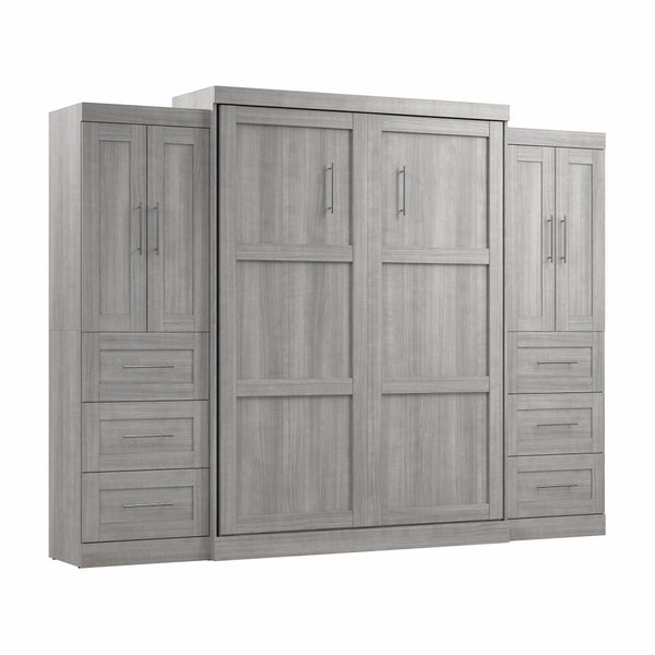 Queen Murphy Bed with Closet Storage Cabinets (115W)