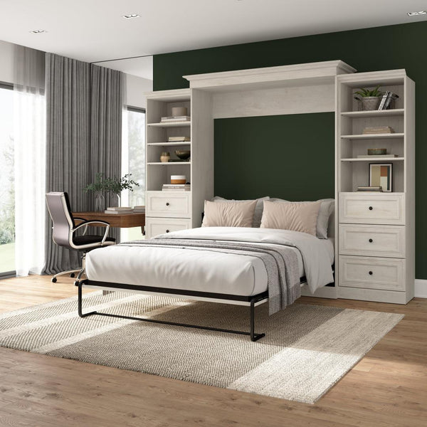 Grand lit escamotable et 2 organisateurs de garde-robe avec tiroirs (115L)