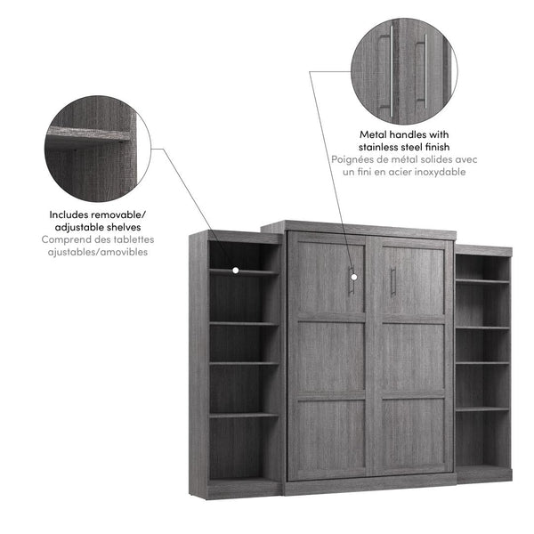 Queen Murphy Bed and 2 Shelving Units (115W)