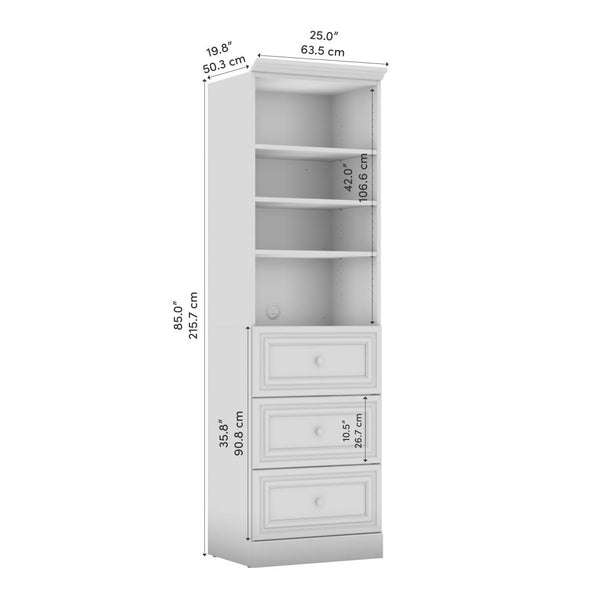 Traditional Closet System with Shelves & Drawers, 25W x 20D