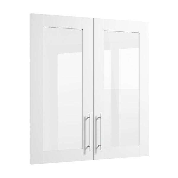 Ensemble de 2 portes en verre dépoli pour organisateurs de garde-robe modulaires 36 po Florence