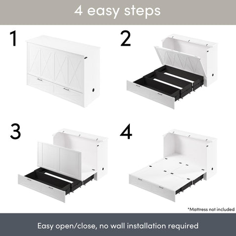 Lit armoire double avec tiroir coulissant 59L