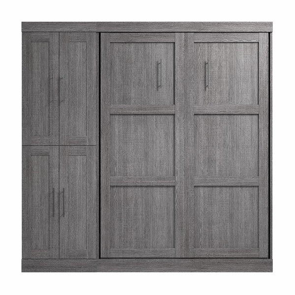 Lit escamotable double avec organisateur de garde-robe (84L)