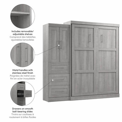 Grand lit escamotable avec armoire-penderie (89L)