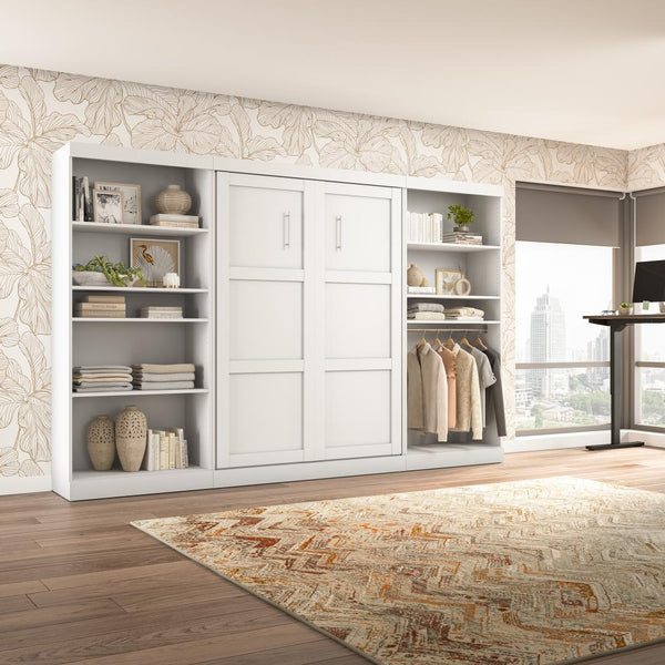 Lit escamotable double avec 2 étagères (131L)